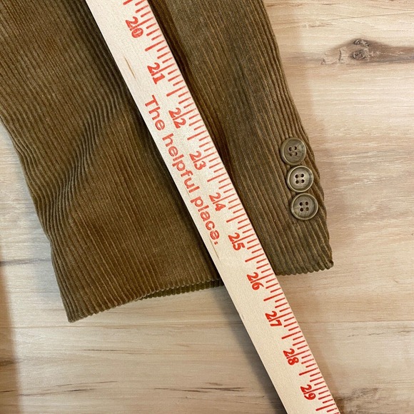 Croft & Barrow Corduroy Blazer Mens 46L 2 button Cotton Khaki Lining - Picture 9 of 15